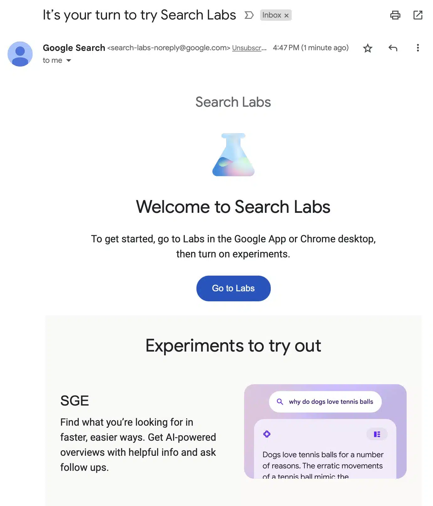 1 Try Search Labs Google Email